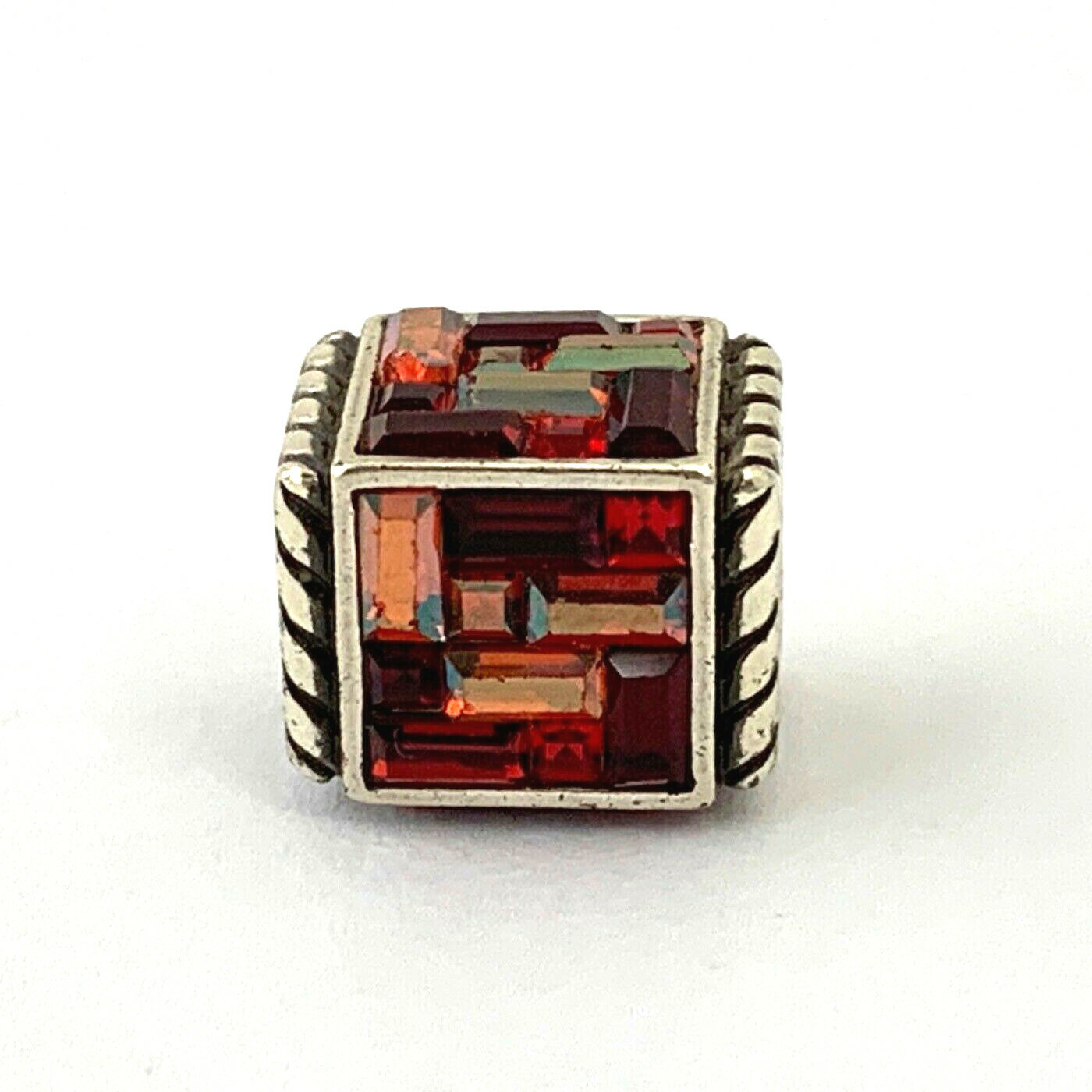 Brighton St. Michel Cube Bead, Red, J98487,  Silver Plated Finish,  New - $35.14