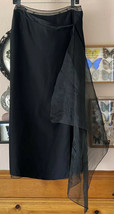 Nwt Donna Karan Signature Skirt Flared Chiffon Front $630 Sz 6 48 black label - £311.86 GBP