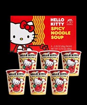 Hello Kitty Instant Spicy Ramen Noodle Soup , 6 Pack Vegan Spicy Flavor ... - €22,01 EUR