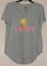 NWT WOMENS LOONEY TUNES TWEETY LIGHT GRAY HEATHER NOVELTY T-shirt   SIZE... - £18.24 GBP