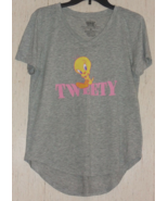 NWT WOMENS LOONEY TUNES TWEETY LIGHT GRAY HEATHER NOVELTY T-shirt   SIZE... - $31.90 CAD