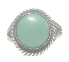 Vintage Turquoise Sterling Silver Southwest Tribal Boho Ring Size 5.2 Pi... - $44.55