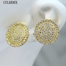 5 Pairs Sunflower earrings Pave Zircon Round  stud earrings Fashion Jewelry earr - £44.92 GBP