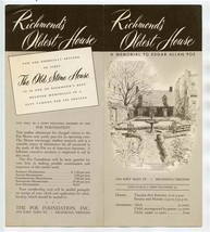 Richmond&#39;s Oldest House Brochure Memorial to Edgar Allan Poe 1950&#39;s - £13.95 GBP