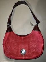 Vintage Dooney And Bourke Hobo Bag Red Leather Missing Zipper Pull - $901.30 MXN
