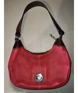 Vintage Dooney And Bourke Hobo Bag Red Leather Missing Zipper Pull - $901.30 MXN