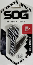 SOG Specialty Knives Knife Key 1.5&quot; Stainless Steel Blade Zebra Pattern ... - $9.58