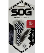SOG Specialty Knives Knife Key 1.5&quot; Stainless Steel Blade Zebra Pattern ... - $9.58