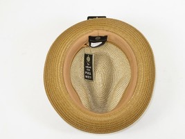 Men's Bently Semi Crushable Fedora Briad Straw Hat Dante DA224 Ivory Cognac image 6