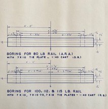 1960 Railroad Bangor Aroostook Boring Plan Creosoted Ties Blueprint E1a DWDD15 - £66.65 GBP