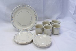 Corelle Needlepoint 3 Dinner + 4 Salad Plates 6 Saucers 5 Cups Lot of 18 - $486.95 MXN