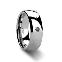 BRISBANE Domed Black Diamond Tungsten Ring - 6mm &amp; 8mm - £77.35 GBP