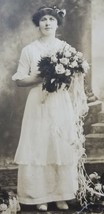 Antique 1910s RPPC PRETTY BRIDE IN WEDDING DRESS Flowers St. Louis A1 - $8.28