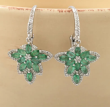 Kagem Zambian 2.4ctw Emerald and Zircon 925 Drop Earrings - $143.71