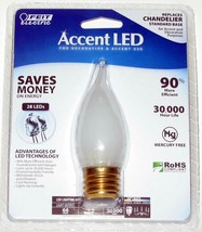 Accent Led 1.1W CA9.5 Frosted Flame-Tip Candelabra Bulb E26 BPEFF/LED Rohs 28LED - $11.05