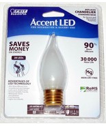 Accent LED 1.1W CA9.5 Frosted Flame-Tip Candelabra Bulb E26 BPEFF/LED RO... - $15.16 CAD