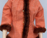 Vtg Barbie Winter Wow #1486 Jacket Coat Black white tag 1967-70 Orange P... - $13.54