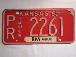 License Plate Car Tag 1965 Kansas Truck Pr 2261 Pratt County [Z229] - £9.41 GBP
