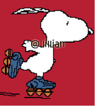 Snoopy Playing Rollerblade Cross Stitch Pattern - $3.95