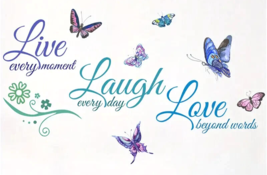 &quot;Live Laugh Love&quot; Wall Decal 15&quot; x 25.5&quot; Live Every Moment, Every Day - £6.27 GBP