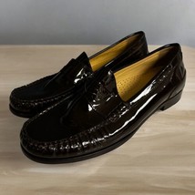 Cole Haan Women&#39;s Size Brown Patent Leather Penny Loafer Shoes Shiney - £31.81 GBP