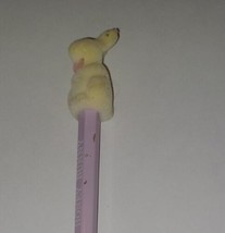 Vintage 80s &quot;HONEY BUNNY&quot; Fuzzy Flocked Bunny Rabbit Pencil Topper RARE Cute! - £7.98 GBP