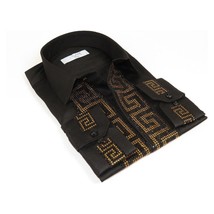Men CEREMONIA Turkey Shirt 100% Cotton Fancy Rhine Stones #TSV 15 Black Slim Fit image 2
