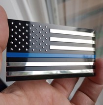 2Pcs 3D Borderless Small American Flag Metal Decal Sticker Chrome Emblem Badges - £5.18 GBP+