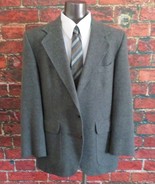 John Alexander Men&#39;s Gray Flannel Sport Coat Size 40S Wool Domed Knot Bu... - $47.39 CAD