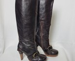 Women’s Brown Leather Heel Knee Boots By Harlot Size 7US Made In Portuga... - $108.89