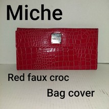Miche Classic Shell Ella Red Faux Leather Croc Animal Print Magnetic Cover - £7.07 GBP