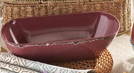 Melamine ~ Distressed ~ Rustic ~ Serving Bowl ~ Plum ~ 13.75&quot; x 6.25&quot; - $22.44