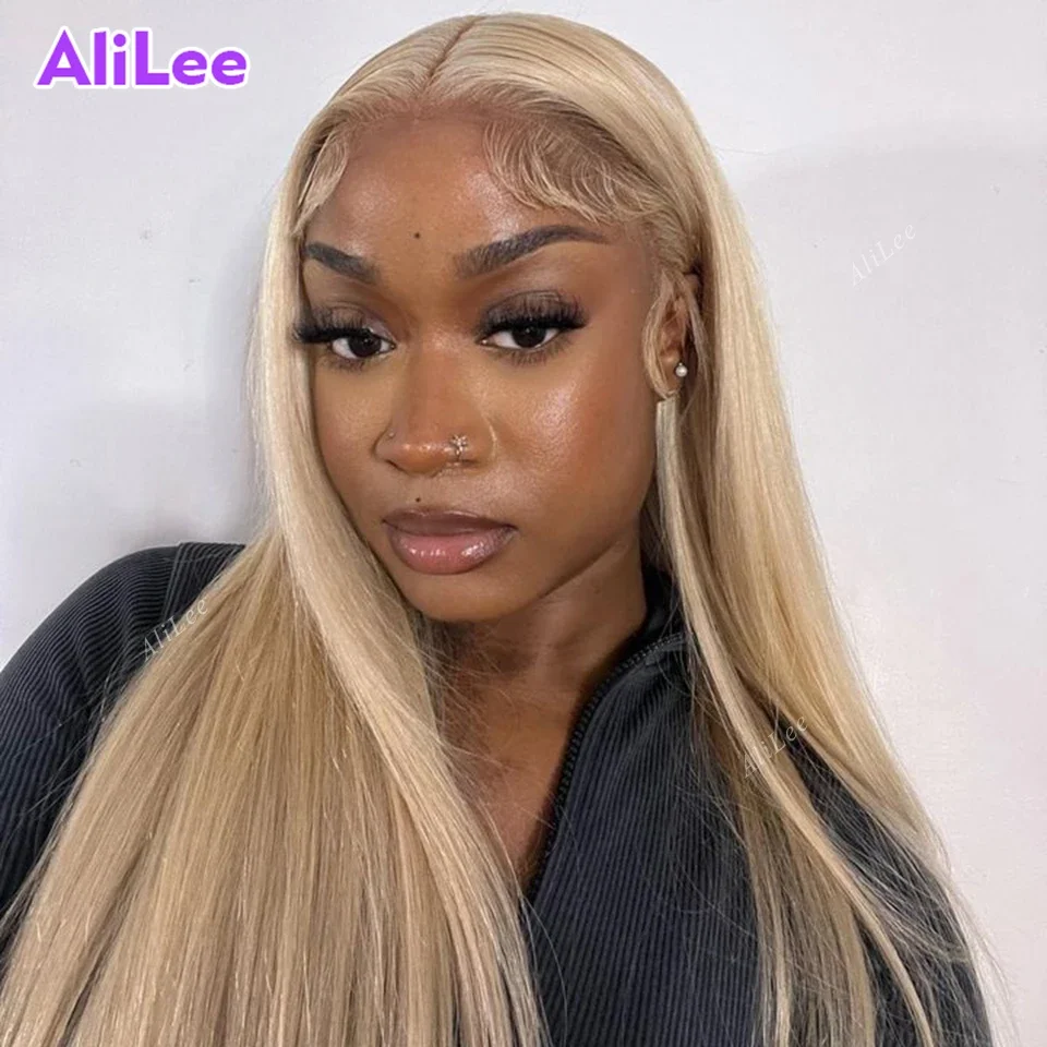 Ash Blonde Color Straight 13X4 13X6 Lace Frontal Human Hair Wig For Wom - £67.33 GBP+