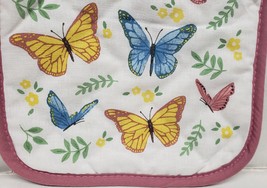 1 Printed Jumbo Printed Pot Holder, 8&quot; X 8&quot;, Multicolor Butterflies &amp; Leaves, Tl - £6.25 GBP