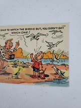Curt Teich Comic Linen Postcard  Daddy You Said To Watch The Birdie.. C-846 1956 - $5.99