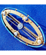 Earth Mined Diamond Deco Brooch Gatsby Antique Pearl Enamel Krementz 14k... - $3,359.95 CAD