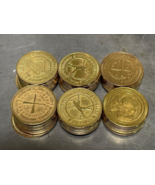 60 Brass Batting Cage Tokens w Batter Images, 1.125&quot;.  Tumble cleaned. - $68.74 CAD