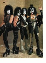 Kiss teen magazine pinup clipping black tight pants make up Rockline Bop - £2.79 GBP