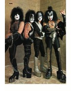 Kiss teen magazine pinup clipping black tight pants make up Rockline Bop - £2.75 GBP