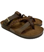 Womens Mountain Sole Size 8 Sandals Braided Brown Leather Slip-on Summer... - $19.79
