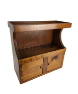 Vtg 70s-80s Handmade Wooden Wall Cabinet Shelf 17x17x7&quot; Golden Oak Rusti... - $1,096.92 MXN