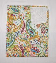 Indian Handmade Kantha Quilt Paisley White Cotton Kantha Stitched Bedspread Thro - £39.14 GBP+