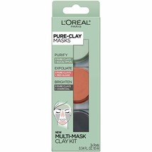 Loreal Paris Skincare Pure-Clay Face Mask Trial Size Set, Includes 3 Different - £8.69 GBP