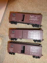 Lot of 3 Vintage Athearn HO Scale ATSF Brown Box Cars 5 3/4" Long - $33.66