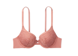 Body By Victoria Light Rib Lace Push-up Perfect Shape Bra Pink Size 38D - £43.22 GBP