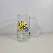 Green Bay Packers Beer Mug Stein Glass With Thumbprint Handle 5.5” VTG V... - $12.96