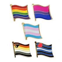Set Of 5 Pride Flag Lapel Pins 0.5&quot; Lesbian Gay Bi Trans Bear Leather Rainbow - £9.52 GBP