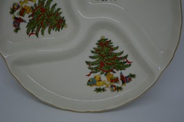 Merry Christmas Tree Ceramic Sectioned Bon Bon Serving Dish Jay Import Co Japan - £10.12 GBP