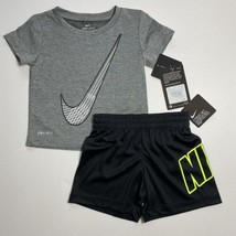 Nike Baby Boys Dri-Fit Tee Shirt &amp; Shorts Set Outfit 12M NEW - £17.54 GBP