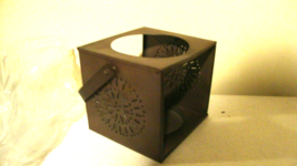 Sturbridge Candle Holder in weathered brown Tin image 2